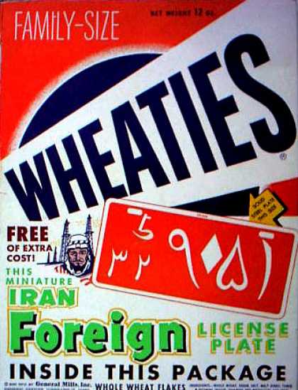 Cereal Boxes - Foreign License Plate inside