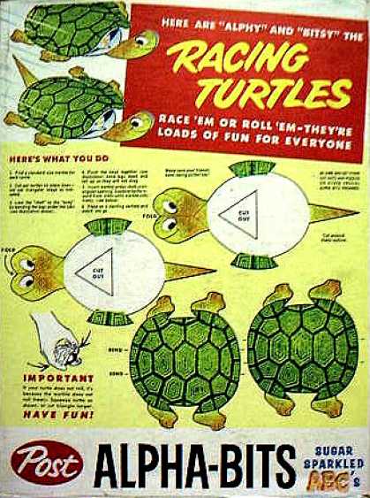 Cereal Boxes - Racing Turtles cut out