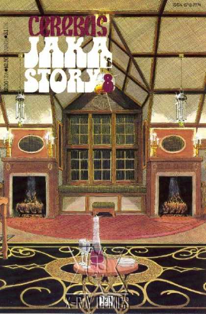 Cerebus 121 - Jaka Stories - Ceiling - Windows - Two Fireplaces - Wine Glasses - Dave Sim