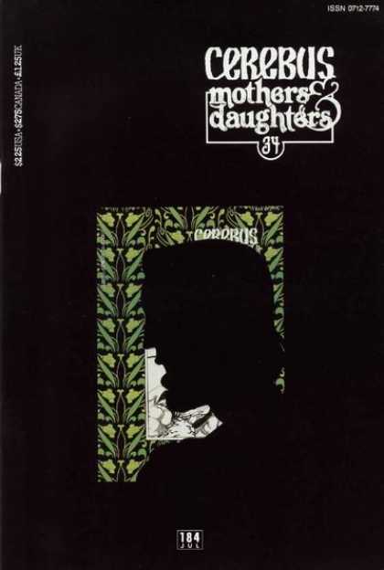 Cerebus 184 - Mothers U0026 Daughters - Silhouette - 184 - Green Wall Paper - Man - Dave Sim