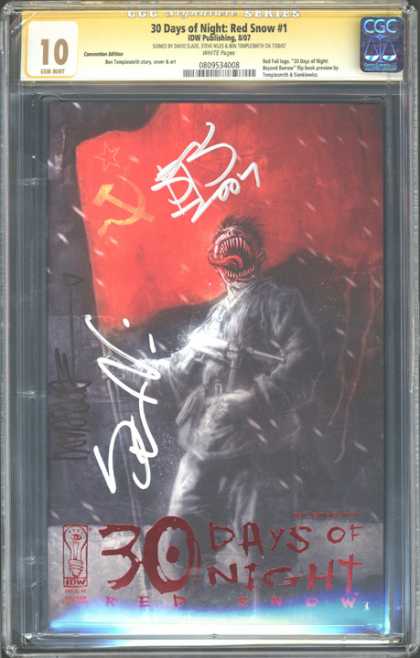 CGC 10 Comics 29 - Monster - 30 Days Of Night - Red Snow - Soviet - Signature