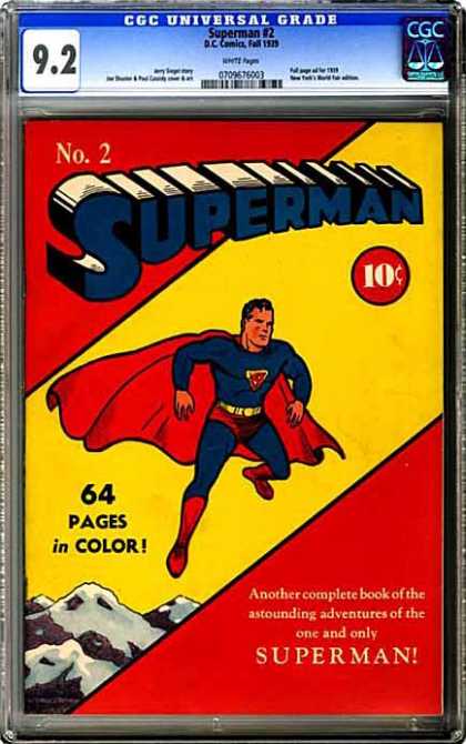 CGC Graded Comics - Superman #2 (CGC) - Cgc Universal Grade - No2 Superman - 10 - 64 Pages In Colour - Superman Picture