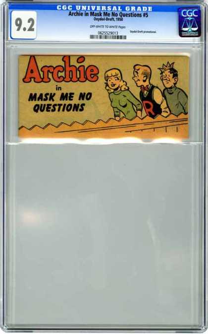 CGC Graded Comics - Archie in Mask Me No Questions #5 (CGC) - Archie - Mask Me No Questions - Boys - Girl - Fence