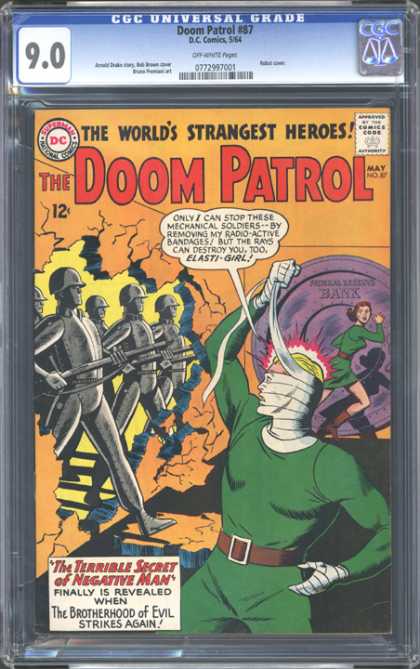 CGC Graded Comics - Doom Patrol #87 (CGC) - Doom Patrol - Soldiers - Comics Code - The Worlds Strangest Heroes - The Terrible Secret Of Negative Man