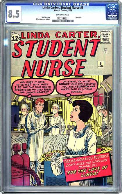 CGC Graded Comics - Linda Carter, Student Nurse #9 (CGC) - Linda Carter Student Nurse - Hospital - Drama - Romance - Suspense