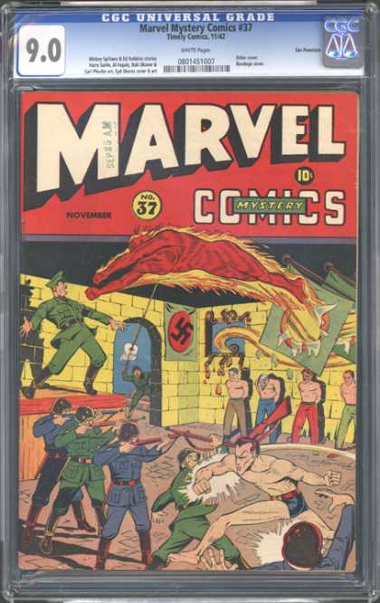 CGC Graded Comics - Marvel Mystery Comics #37 (CGC) - Marvel - Super Man - Police - Prisioners - Wall