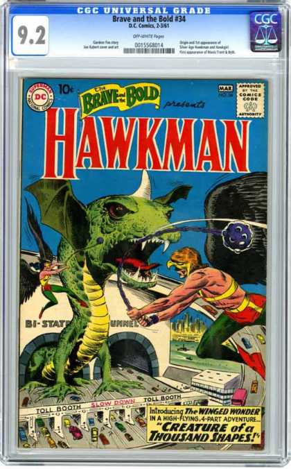 CGC Graded Comics - Brave and the Bold #34 (CGC) - Brave And The Bold - Winged Wonder - Creature Of A Thousand Shapes - Universal Grade - Hawkman
