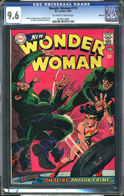 CGC Graded Comics - Wonder Woman #172 (CGC) - Amazing - Amazon - Crime - Fight - Shield