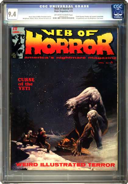 CGC Graded Comics - Web of Horror #3 (CGC) - Yeti - Horror - Giant Beast - Night Sky - Trees