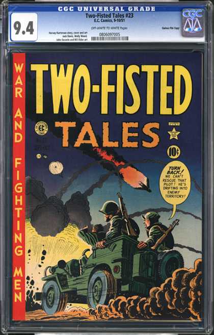 CGC Graded Comics - Two-Fisted Tales #23 (CGC) - Two-fisted Tales - War And Fighting Men - Burning Airplane - 2 Army Gis - Explosion