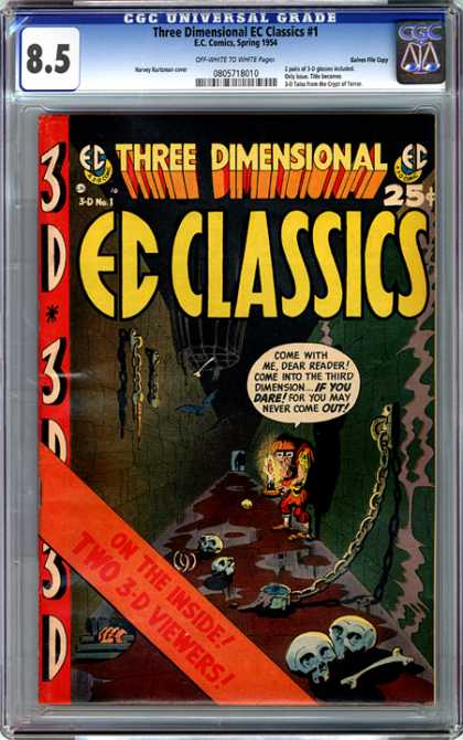 CGC Graded Comics - Three Dimensional EC Classics #1 (CGC) - Three Dimensional Ec Classics - Chains - Skulls - Bones - Dungeon