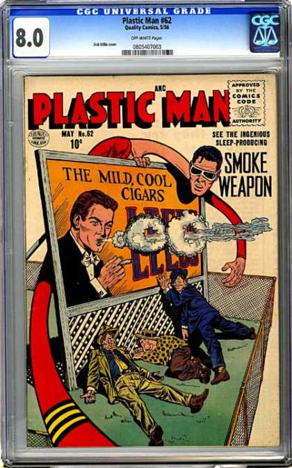 CGC Graded Comics - Plastic Man #62 (CGC) - Plastic Man - Billboard - Smoke Weapon - Sleeping Time - Smoke
