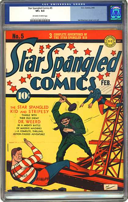 CGC Graded Comics - Star Spangled Comics #5 (CGC) - Star Spangled Kid - Stripesy - Metal Tower - Hammer - Dr Weerd