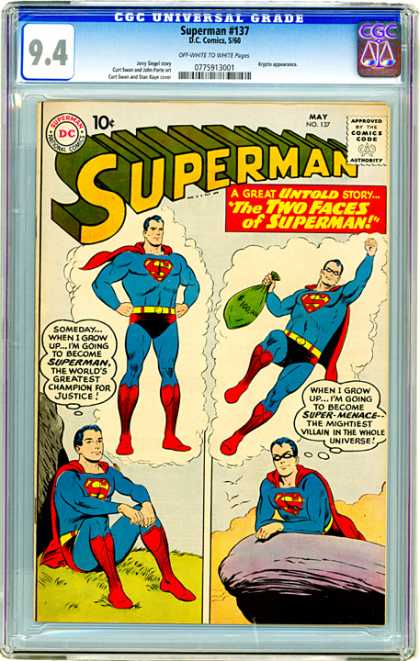 CGC Graded Comics - Superman #137 (CGC) - Cgc Hologram - Superman - Dc - Glasses - Tree