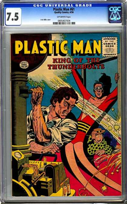 CGC Graded Comics - Plastic Man #61 (CGC) - Plastic Man - King Of The Thunderbolts - 61 - Approved Comics Code Authority - Polka Dots