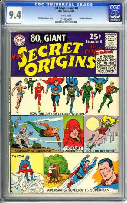 CGC Graded Comics - 80 Page Giant #8 (CGC) - Secret Origins - Aqua Baby - Robin The Boy Wonder - The Atom - Super Baby
