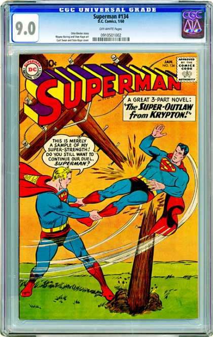 CGC Graded Comics - Superman #134 (CGC) - Top Selling Comics - Supermen - Clone - Copycat - Supervillain