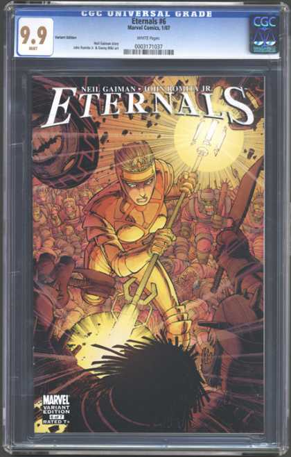 CGC Graded Comics - Eternals #6 (CGC) - Neil Gaiman - Marvel Variant Edition - Gold Staff - Yellow Hair - Lady
