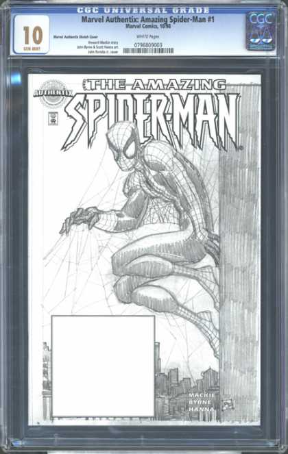 CGC Graded Comics - Marvel Authentix: Amazing Spider-Man #1 (CGC) - Hero - Eyes - White - Letters - Buildings