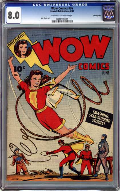 CGC Graded Comics - Wow Comics #26 (CGC) - Wow Comics - June - Mary Marvel - Lasso - 10 Cents