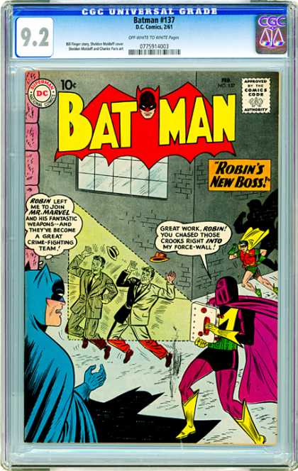 CGC Graded Comics - Batman #137 (CGC) - Robins New Boss - Mr Marvel - Force-wall - Dc Comics - Crooks