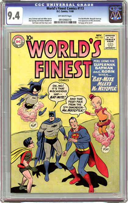 CGC Graded Comics - World's Finest Comics #113 (CGC) - Superman - Batman - Robin - Bat-mite - Worlds Finest Comics