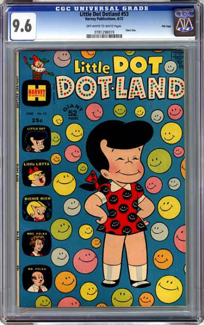 CGC Graded Comics - Little Dot Dotland #53 (CGC) - Little Dot - Dotland - Smiley Faces - Smiley Face Dress - Red Dress
