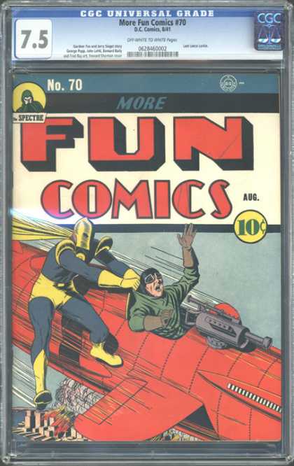 CGC Graded Comics - More Fun Comics #70 (CGC) - Fun Comics - Spectre - Machine Gun - Monoplane - Cty