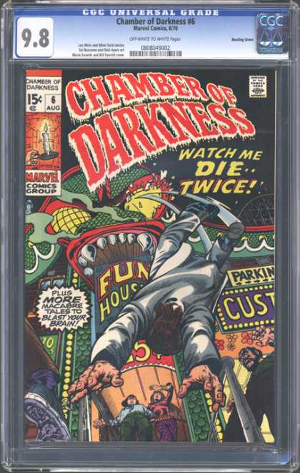 CGC Graded Comics - Chamber of Darkness #6 (CGC) - Fun House - Watch Me Die Twice - Macabre Tales To Blast Your Brain - Man Falling - Parking