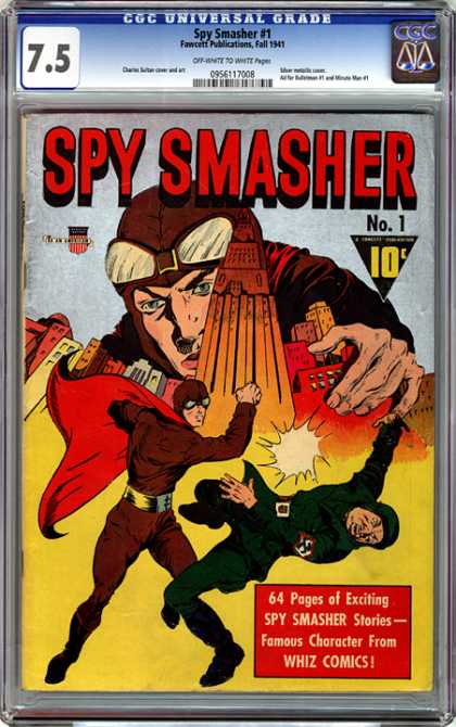 CGC Graded Comics - Spy Smasher #1 (CGC) - Spy Smasher - Cape - Sky Scraper - Aviation Helmet - Nazi
