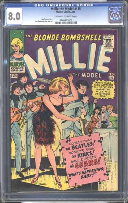 CGC Graded Comics - Millie the Model #135 (CGC) - Band - Woman - Dancing - Guitar - Cymbals