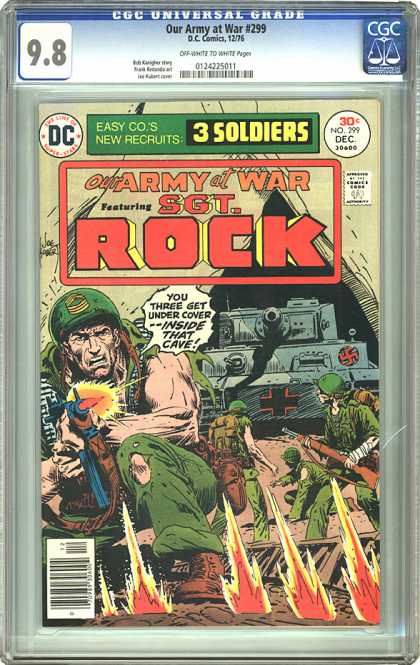 CGC Graded Comics - Our Army at War #299 (CGC) - Sgt Rock - The Protector - 3 Soldiers - Our Army At War - Fire In The Hole