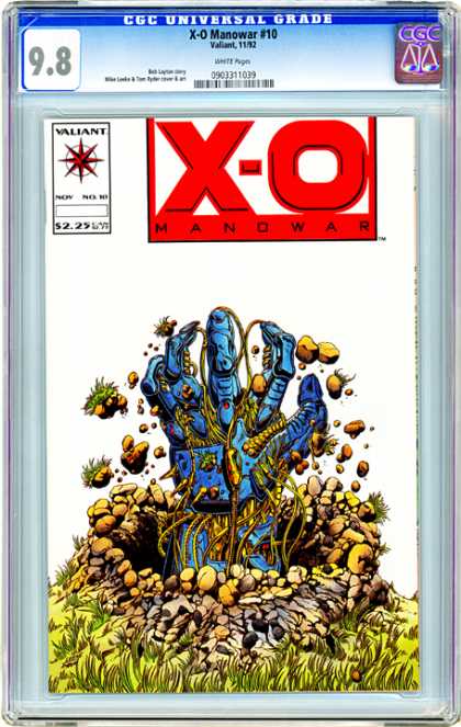 CGC Graded Comics - X-O Manowar #10 (CGC) - Grass - Soil - Hand - Wires - 225