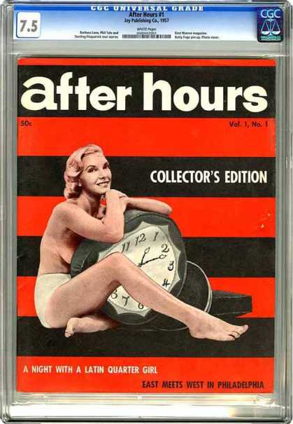 CGC Graded Comics - After Hours #1 (CGC) - Clock - Woman - Stripes - Collector - Half Naked
