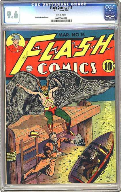 CGC Graded Comics - Flash Comics #15 (CGC) - Wings - Table - Fur - Boats - Green