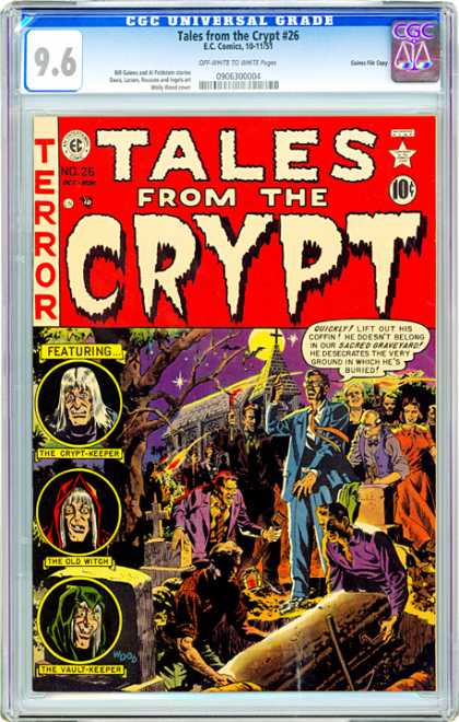 CGC Graded Comics - Tales from the Crypt #26 (CGC) - Tales From The Cryt - The Crypt-keeper - The Old Witch - The Vault-keeper - Terror