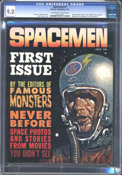 CGC Graded Comics - Spacemen #1 (CGC) - Spacemen - First Issue - Famous Monsters - Space Photos And Stories From Movies - Astronaut