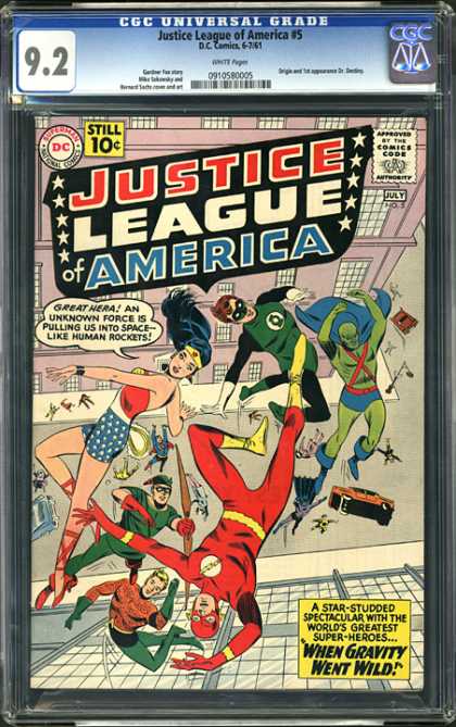 CGC Graded Comics - Justice League of America #5 (CGC) - Justice League - Wonderwoman - Green Lantern - The Flash - Aquaman