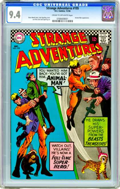 CGC Graded Comics - Strange Adventures #195 (CGC) - Dc Comics - Strange Adventures - Animal Man - Monkey - Tiger