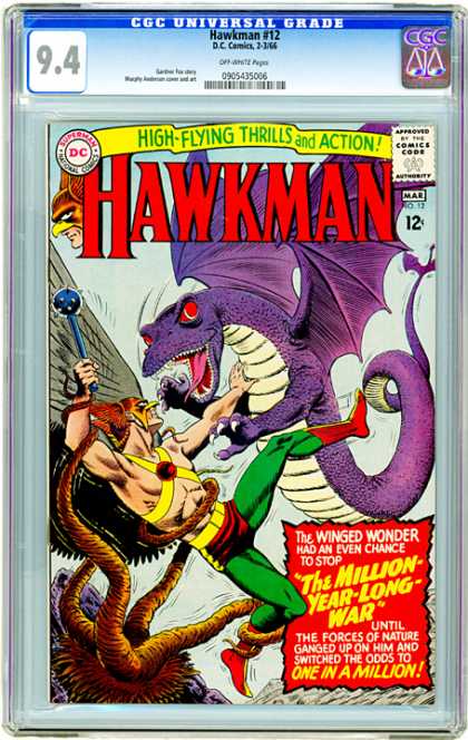 CGC Graded Comics - Hawkman #12 (CGC) - Cgc - Hawkman - Million Year War - Flying Thrill - Winged Wonder
