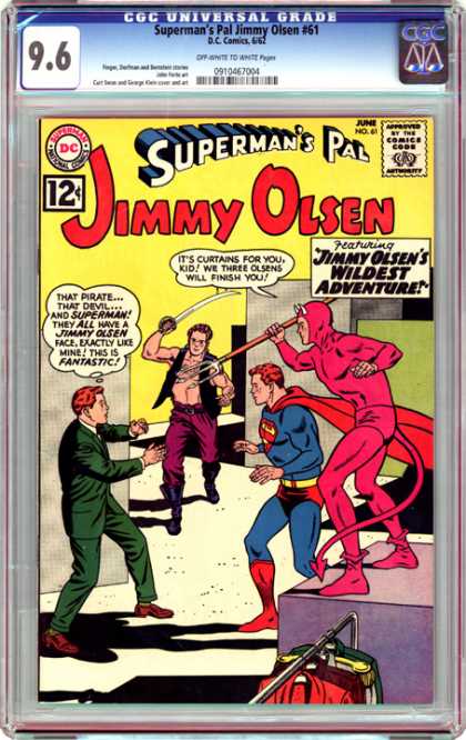 CGC Graded Comics - Superman's Pal Jimmy Olsen #61 (CGC) - Supermans Pal - Jimmy Olsen - Sword - Suits - Devil