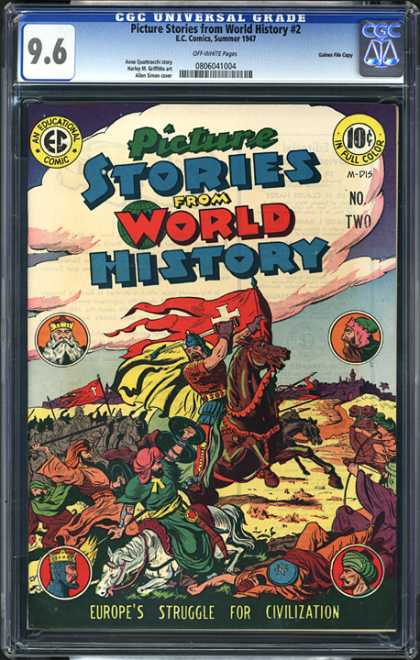 CGC Graded Comics - Picture Stories from World History #2 (CGC) - Picture Stories - World History - Horse - Europes Struggle For Civilization - War