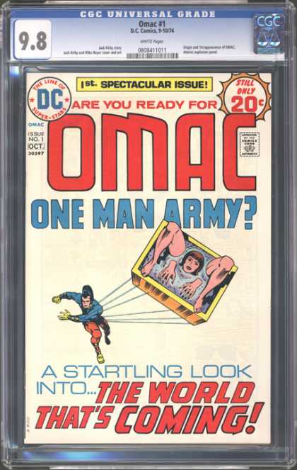 CGC Graded Comics - Omac #1 (CGC) - Omac - One Man Army - A Startling Look Into The World That Is Coming - Woman - Throw