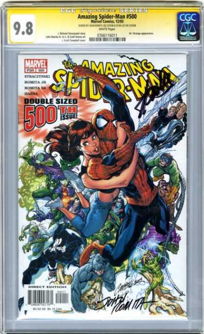 CGC Graded Comics - Amazing Spider-Man #500 (CGC) - Spider-man - 500th Issue - Signed - Double Sized - Marvel