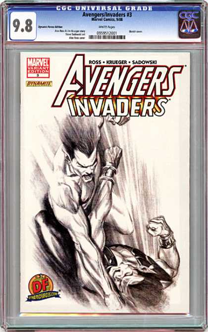 CGC Graded Comics - Avengers/Invaders #3 (CGC) - Black And White - Cgc Hologram - Avengers - Fighting - Marvel