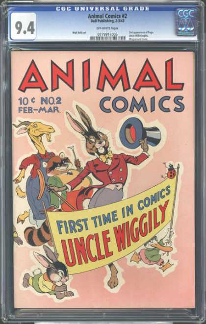 CGC Graded Comics - Animal Comics #2 (CGC) - Uncle Wiggly - Rabbit - Goat - Raccoon - Antique