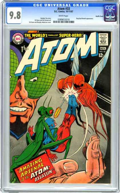 CGC Graded Comics - Atom #33 (CGC) - Amazing Arsenal Of The Atom Assasin - Bugs - The Worlds Smallest Super-hero - Hand - Kick