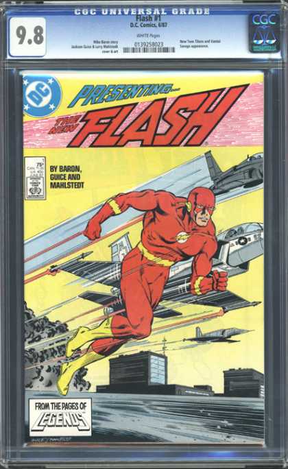 CGC Graded Comics - Flash #1 (CGC) - Flash - Jets - Buildings - Smoke - Redsuit