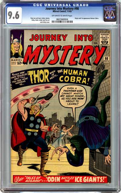 CGC Graded Comics - Journey Into Mystery #98 (CGC) - Thor - Human Cobra - November - No 98 - Tales Of Asgard