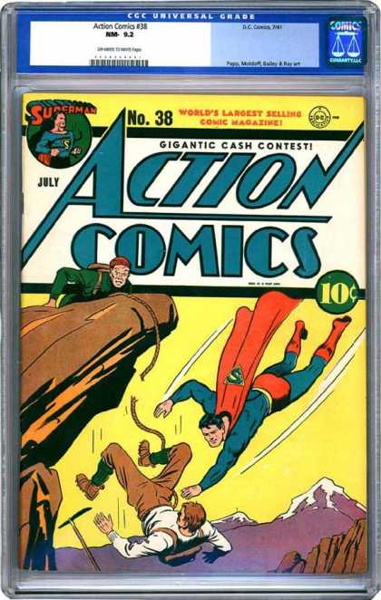 CGC Graded Comics - Action Comics #38 (CGC) - Action Comics - July - Gigantic - Cash Contest - Yellow